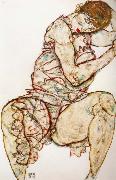 Egon Schiele Seated Woman with her Left Hand in her Hair Germany oil painting artist